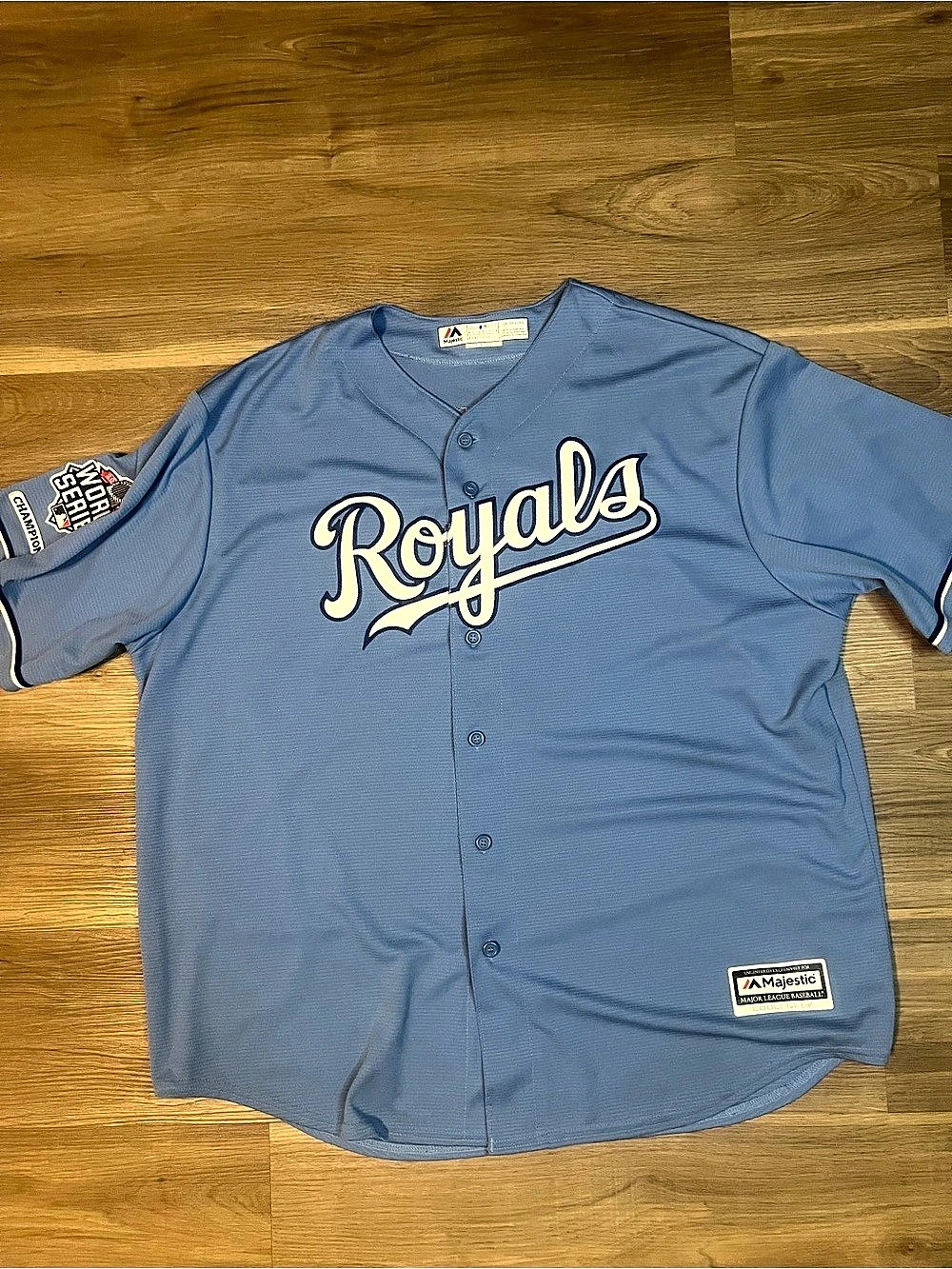 Majestic Kansas City Royals Cain #6 Jersey Blue White 2X Like New
